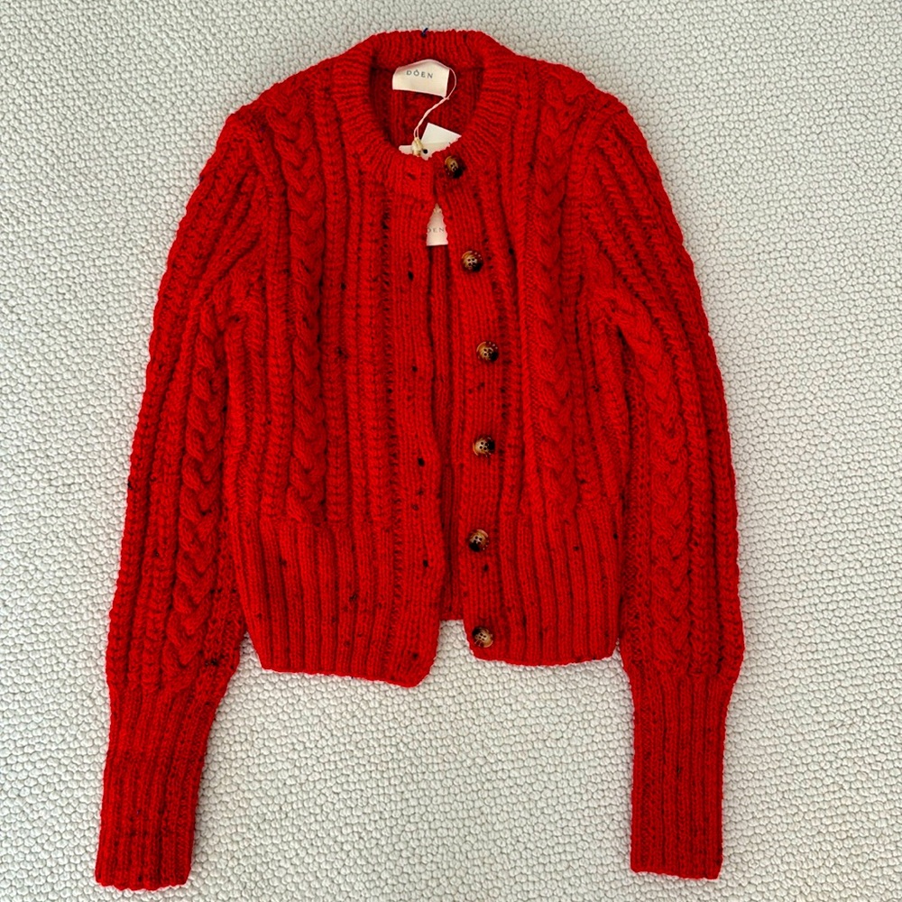 Doen Audrey Cardigan in Red | S | NWT
